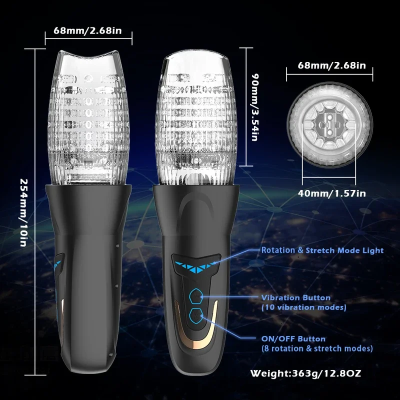 Мужской мастурбатор, чашка, автоматический телескопический вращающийся вибрационный насос для мастурбации влагалища, насос для пениса для мужчин, секс-игрушки, товары для взрослых