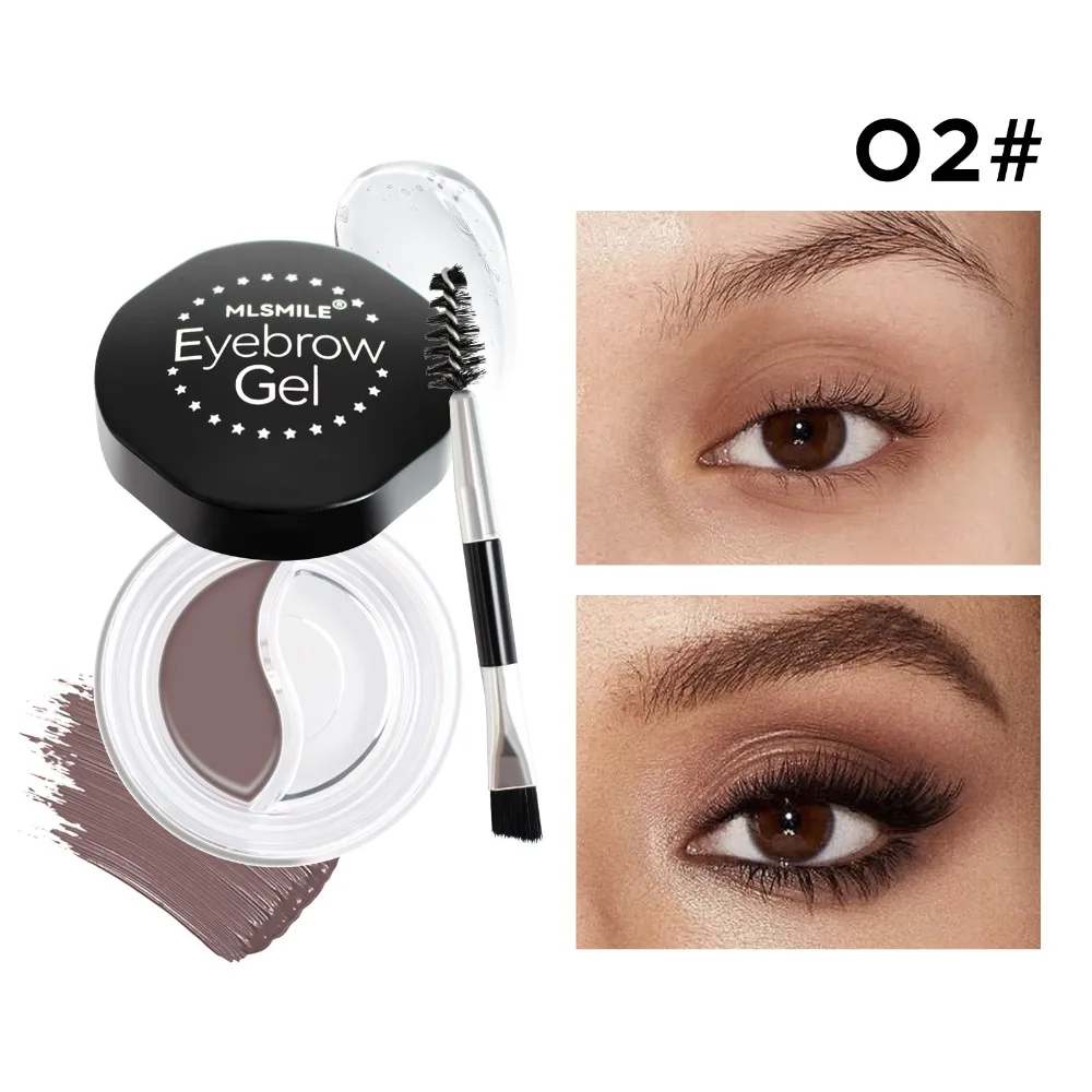 3D 2 in 1 crema per sopracciglia con pennello Gel modellante per sopracciglia nero naturale Eyeliner impermeabile multifunzionale e matita per sopracciglia