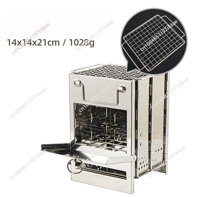 Outdoor Camping Folding Oven Baking Smoker BBQ Grill Insulation Picnic Barbecue Stove Cookware Portable Stainless Steel Oven