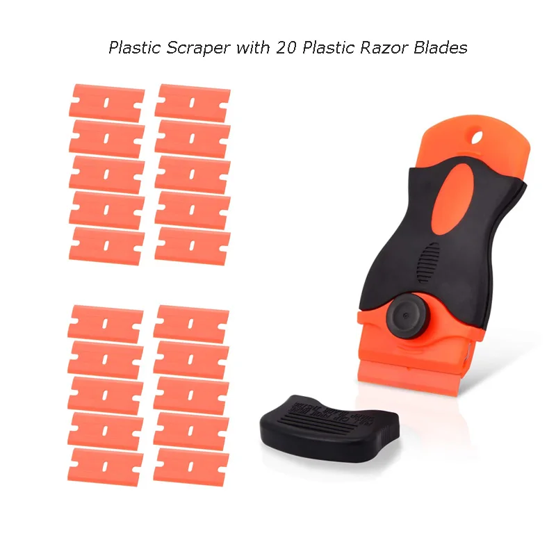 Autolakschraper met plastic vervangende messen Sticker Lijmverwijdering Schraper Gereedschapsset voor het verwijderen van etiketten Stickers Sticker