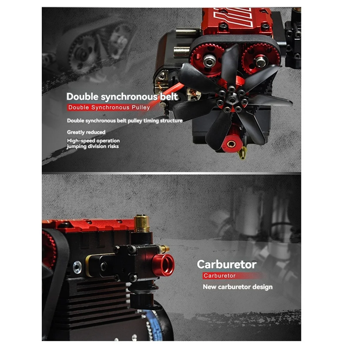 TOYAN L200AC1-OTTO Engine 7cc 4000-16000rpm Inline 2 Cylinder Nitro Internal Combustion Engine XY