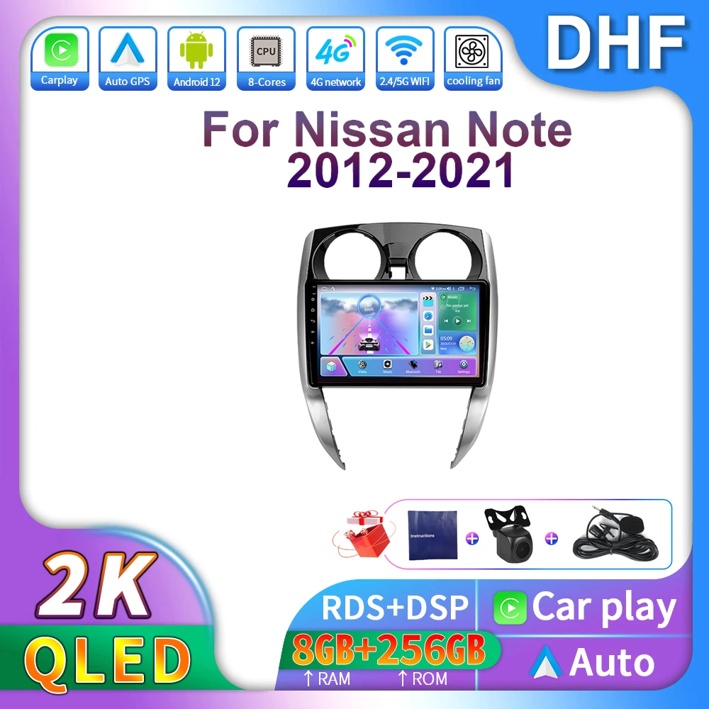 

DHF Android 13 Carplay Auto For Nissan Note 2 E12 2012-2021 Car Radio ultimedia Video Player 4G GPS Navigation 2 Din Stereo DSP