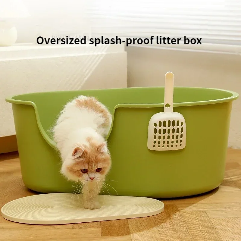 

Extra-large Cat Litter Box Semi-enclosed Spatter-proof Cat Toilet Odor-proof Cat Sandbox Puppy Litter Tray Pet Cleaning Products