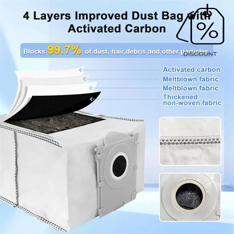 21Pcs For ECOVACS DEEBOT X8 /X8 PRO OMNI Vacuum Cleaner Accessories With Dust Bags Filters Main Side Brushes Roller Mops-Y48A