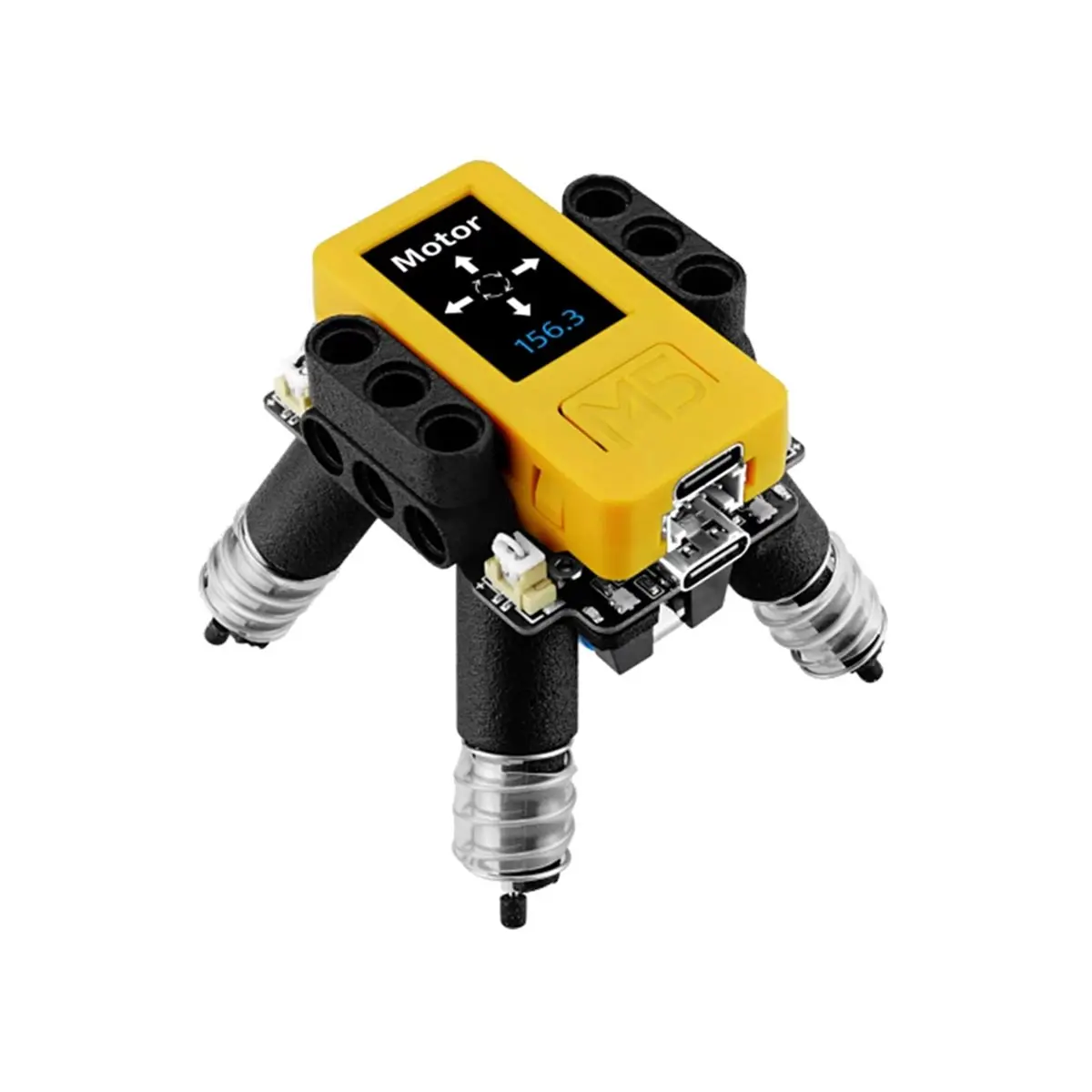 ★♠♥Y201A Hot Sale-BugC2 Programmable Robot Base 4-Channel L9110S Motor Driver and DC Geared Motor with StickC PLUS2
