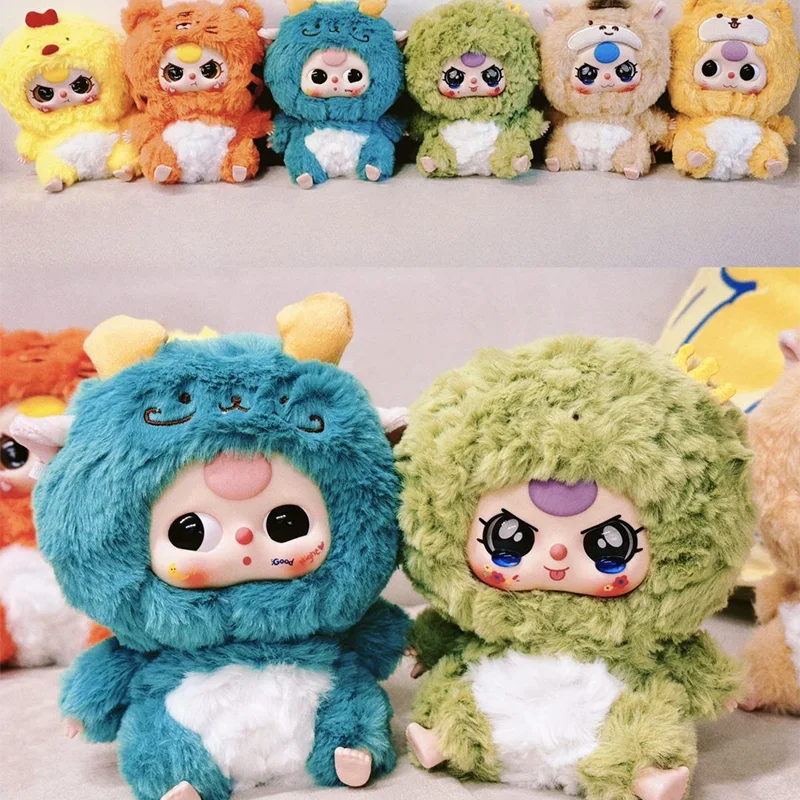 Baby Three 12 Chinese Zodiac Series Plush Blind Box Toys Mystery Box Cajas Misteriosas Anime Figures Kawaii Dolls for Girls Toys