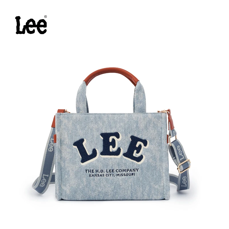 LEE Retro Designer Women Washed Denim Crossbody Shoulder Bag