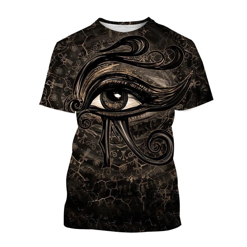 New Hot Sale Eye Art 3D Print Men's Short Sleeve T-shirt Fashion Casual Human Face Organ Eye Design Print Short Sleeve Top