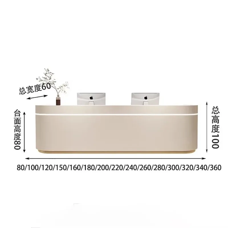 Customized Beauty Bar Counter Cashier Cabinet Fashion Simple Elegant Reception Desks Delicacy Modern Mostrador Office Furniture