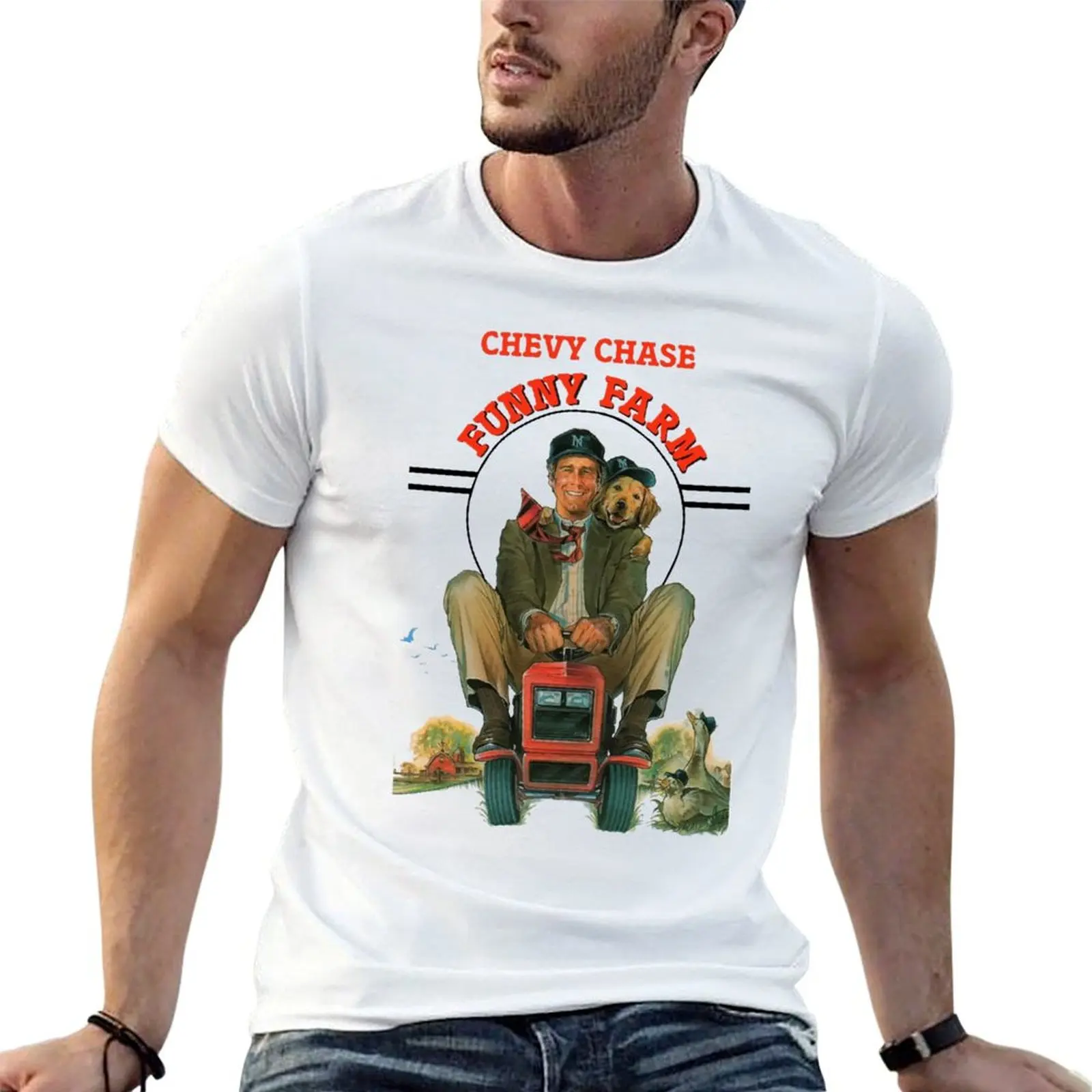 Funny Farm Chevy Chase Funny Movie T-Shirt man t shirts for men casual t shirts for man cotton funny T-Shirt