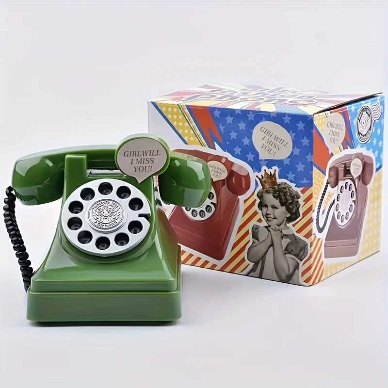 1PC Creative Cute Retro Phone Shaped Savings Bank Photography Props Savings Bank Room Photography Props Decoration