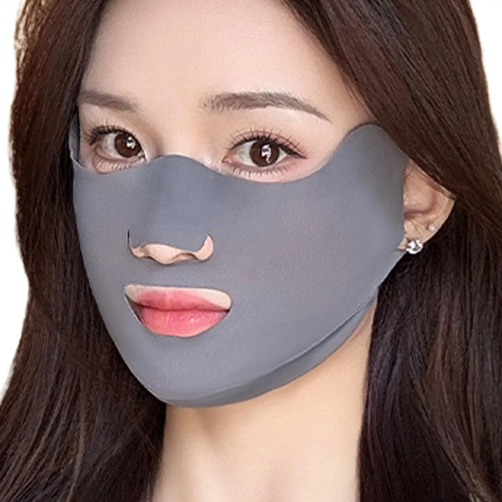 1PC  UV Protection Face Mask Breathable Ice Silk Mask Washable Dustproof Sunscreen Mask Anti-UV Outdoor Riding Face Mask