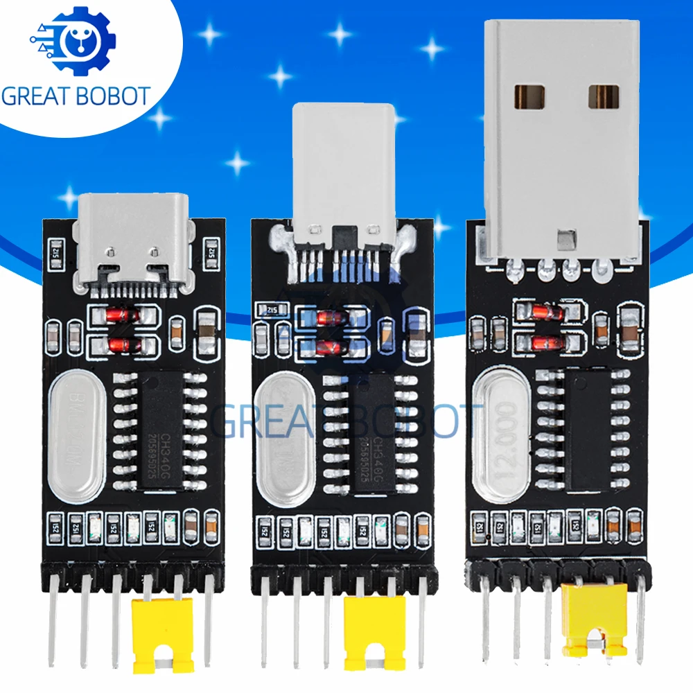 USB to TTL converter UART module CH340G CH340 3.3V 5V switch  type-c