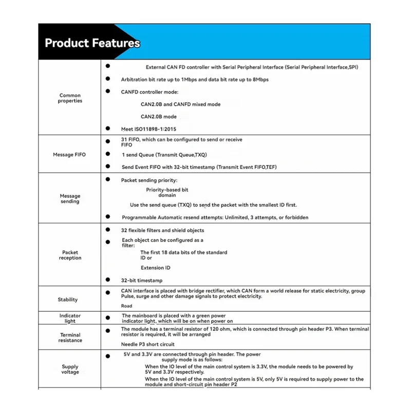 Módulo ABAC-SPI a CANFD, módulo MCP2518FD, transceptor ATA6560, módulo de Bus CAM, módulo controlador Super MCP2515