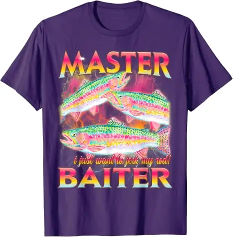 Master Baiter Lustiges, beleidigendes Angel-Meme-Grafik-T-Shirt Y2K Fischer Sarkastischer Witz Spruch T-Shirt Herren Outdoor-Kleidung Neuheit – Detail 6