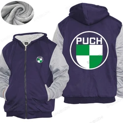 Sudadera con capucha de lana para hombre y mujer, abrigo cálido de algodón, tops sueltos, bicicletas Puch, automóviles, Color, unisex, envío directo, Invierno