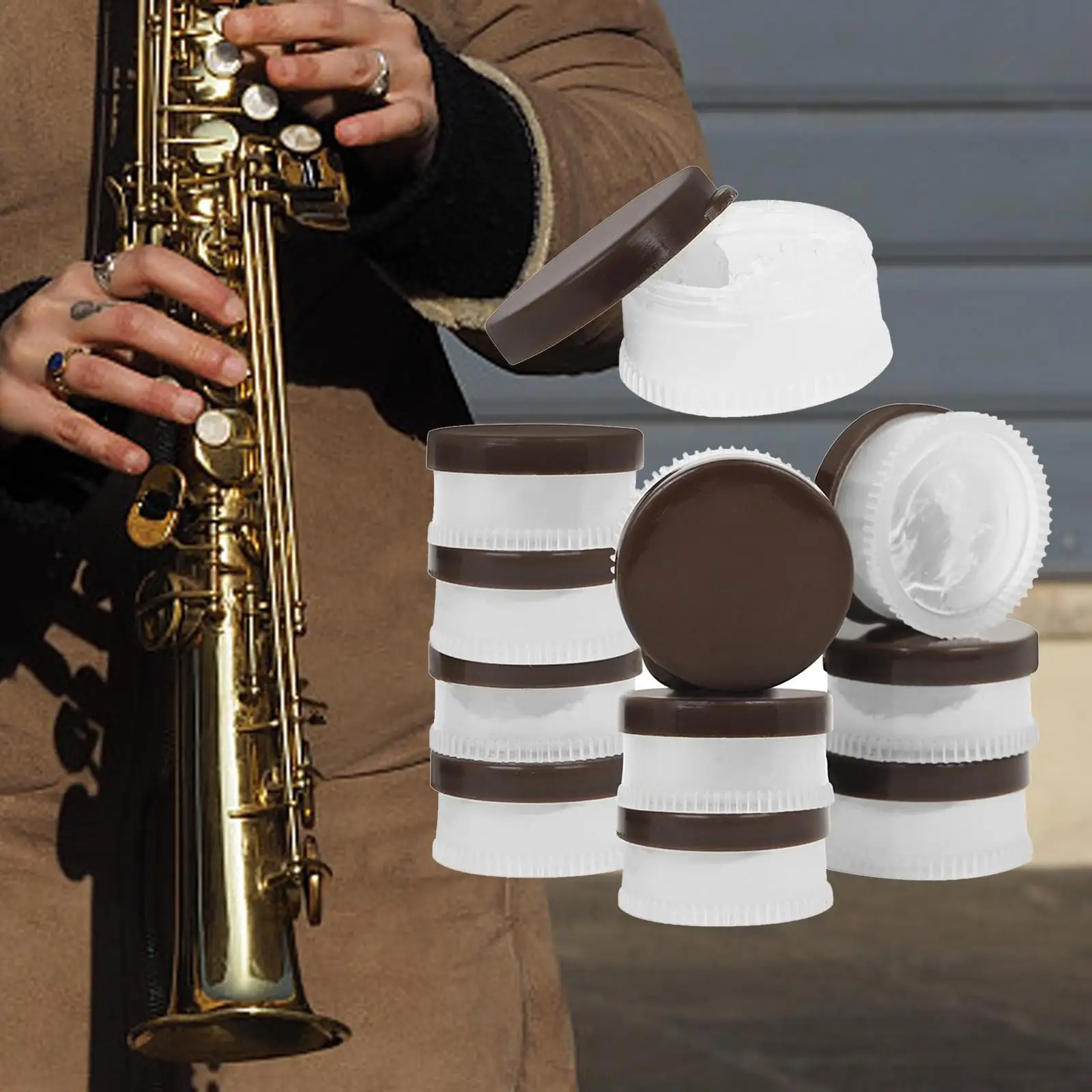 10x شحم الفلين الساكسفون شحم زيت احترافي لملحقات تنظيف آلات النفخ الخشبية المزمار #4