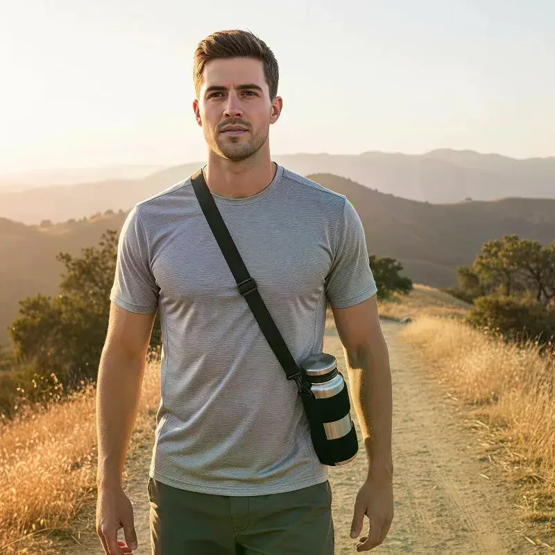 1Pcs Universal Durable Water Bottle Carrier Sling Adjustable Shoulder Strap For 18to32oz Wide Mouth Bottles