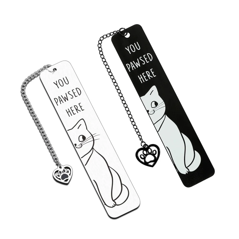 

Cute Cat Bookmark Metal Bookmarks Stainless Steel Book Page Marker Kawaii Stationery Quality Durable Reading Accessories