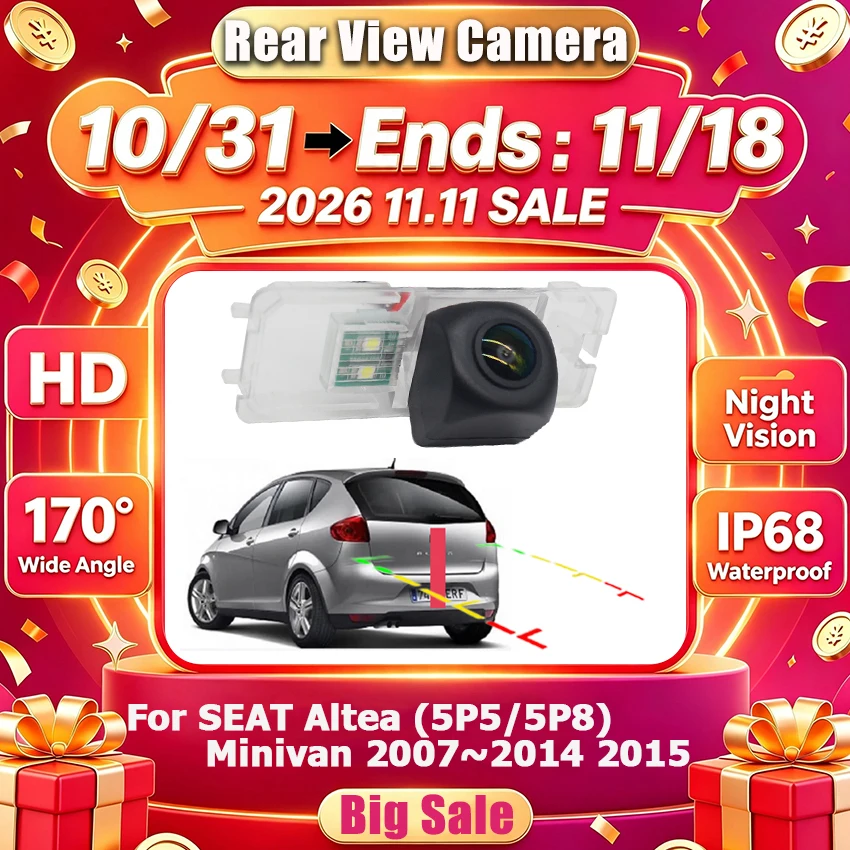 170° 1080P HD CCD Car Vehicle Rear View Reverse Camera For SEAT Altea Leon Ibiza 6L 6J Alhambra Ateca Exeo Toledo Cordoba