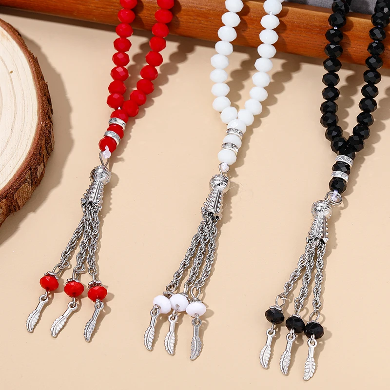 Fashionable Long Colored Muslim Prayer Beads Prayer Beads Bracelets Religious Tokens Unisex Religious Long Tassel Jewelry Gifts