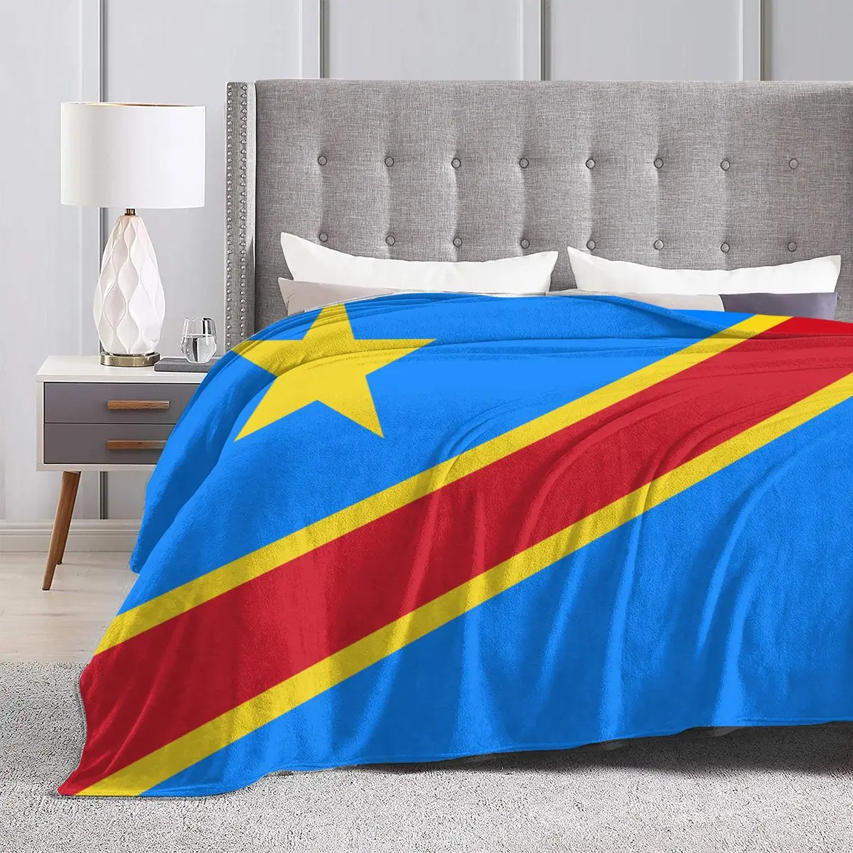 Democratic Republic Of Congo Flag Blanket Multifunction Sofa Cover Single Bedsheet Throws Plaid flannel fleece Autumn Winter