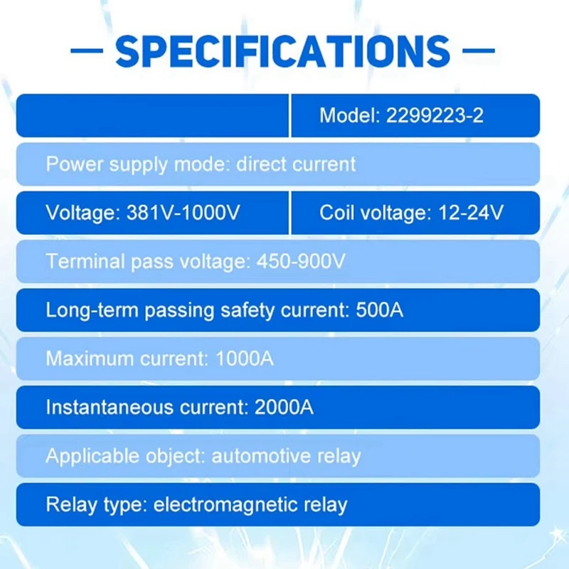 1000A Electromagnetic Relay High Voltage High Current DC 1000A Main Contactor For Electric Vehicles