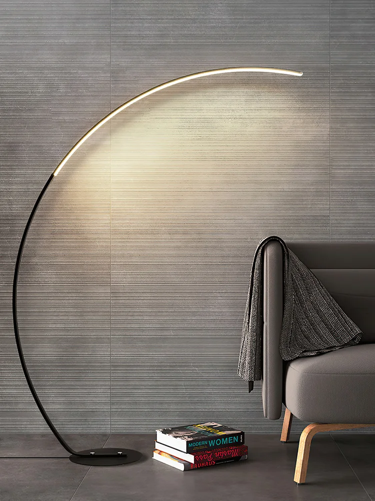 Half circle arc minimalist floor lamp, bedroom lamp, study fishing lamp, decorative atmosphere lamp