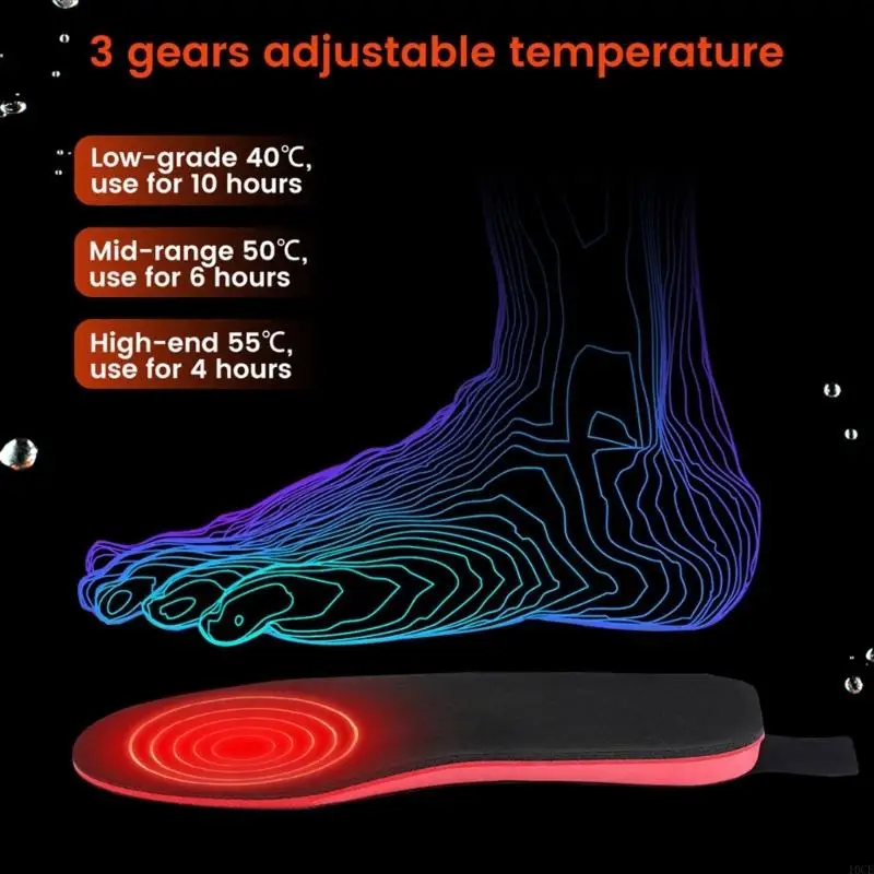 Electric Heating Insoles USB Recharging Washable Electric Heated Shoe Pad Winter Foot Warmer Cuttable for Women Man 