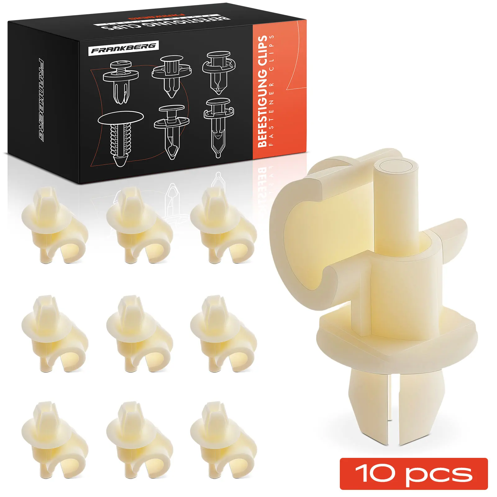 Frankberg 10x bevestigingsclips motorkap voor VW Golf IV 1J5 4 Passat Audi 80 Quattro 1H0823397 21483