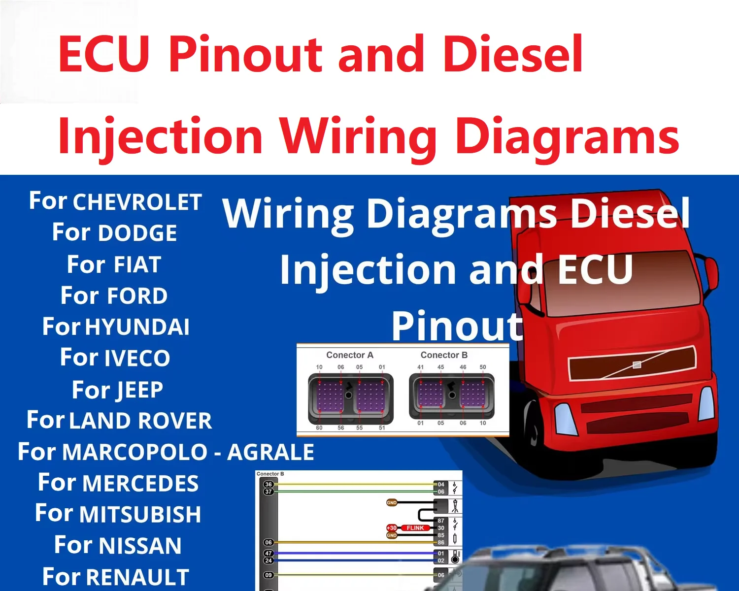 ECU Pinout and Diesel Injection Wiring Diagrams for DODGE for FIAT for FORD for HYUNDAI for TOYOTA for TROLLER for VOLVO