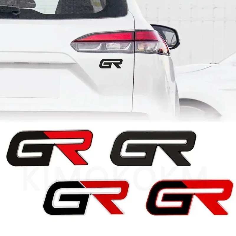 3D Metal For GR Letters Front Grill Emblem Badge Rear Trunk Car Sticker Decals For Toyota Corolla CHR Yaris Prado Prius Camry