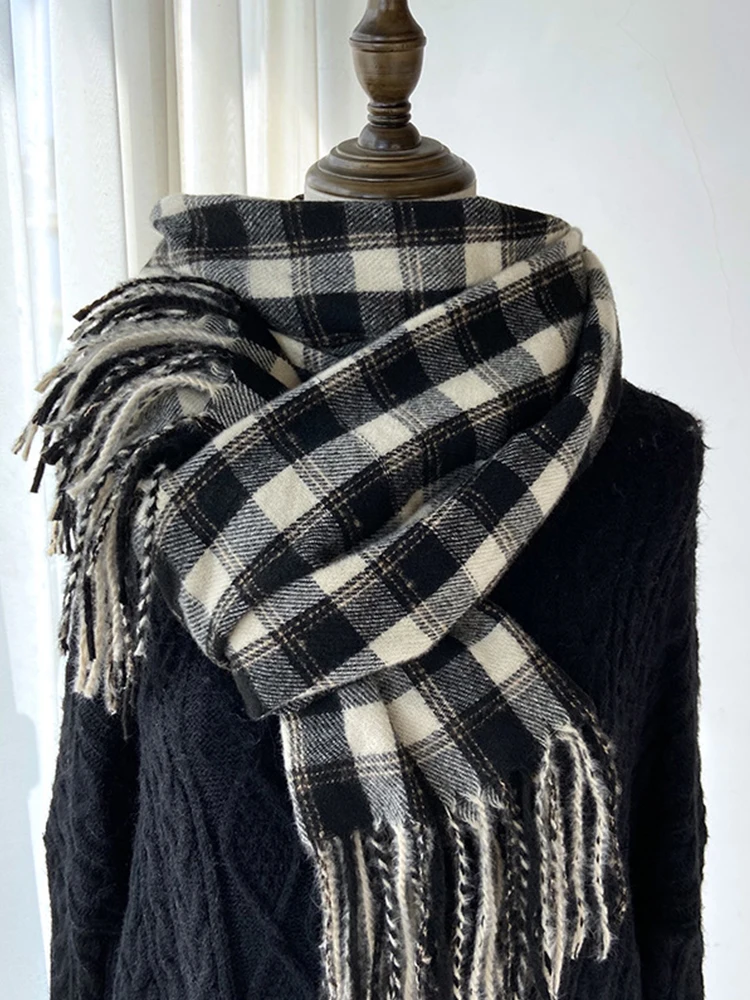 New Sweet Vintage Scarf Headscarf Winter Women Ladies Men Preppy Plaid Scarve Soft Pashmina Mujer Male Foulard Wrap Shawl Unisex