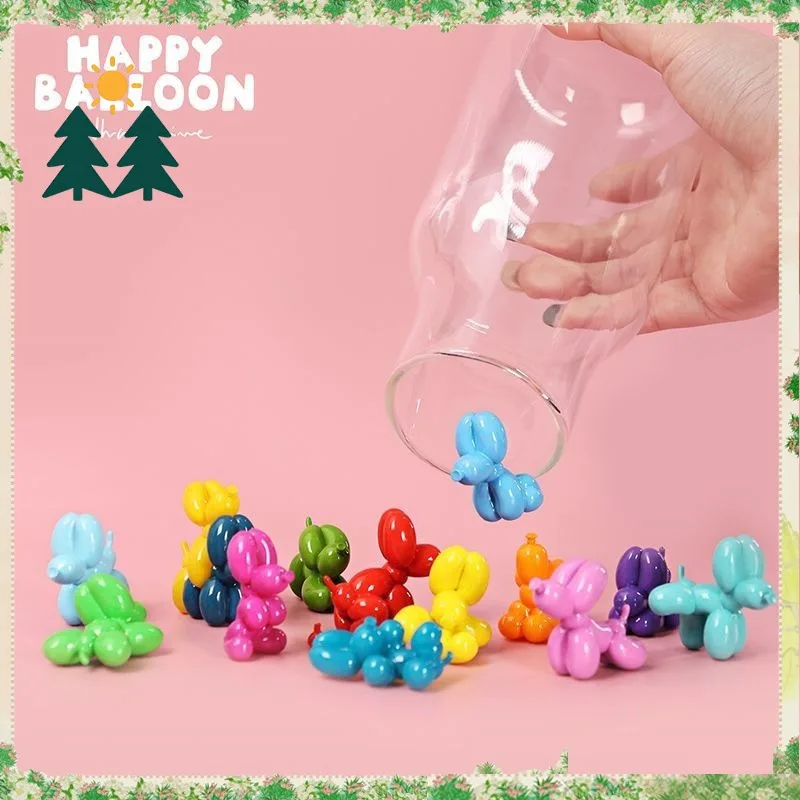 Figura Coleccionable Original HAPICO Balloon Dog POP BEAN Series, Caja Sorpresa, Linda Miniatura Kawaii, Decoración de Escritorio, Juguete Coleccionable, Regalo para Niñas y Niños