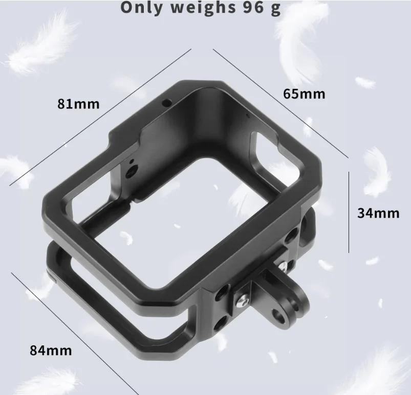 Aluminum Alloy Housing Cage Protective Frame Case with Clod Shoe Mount 1/4 Hole for GoPro Hero 12 11 10 9 Action Camera Cage Rig