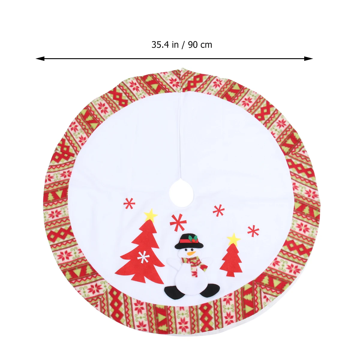 

Christmas Tree Skirt Round Snowman Classic Pattern Xmas Tree Skirt Decoration Base Mat Party Home Office Store