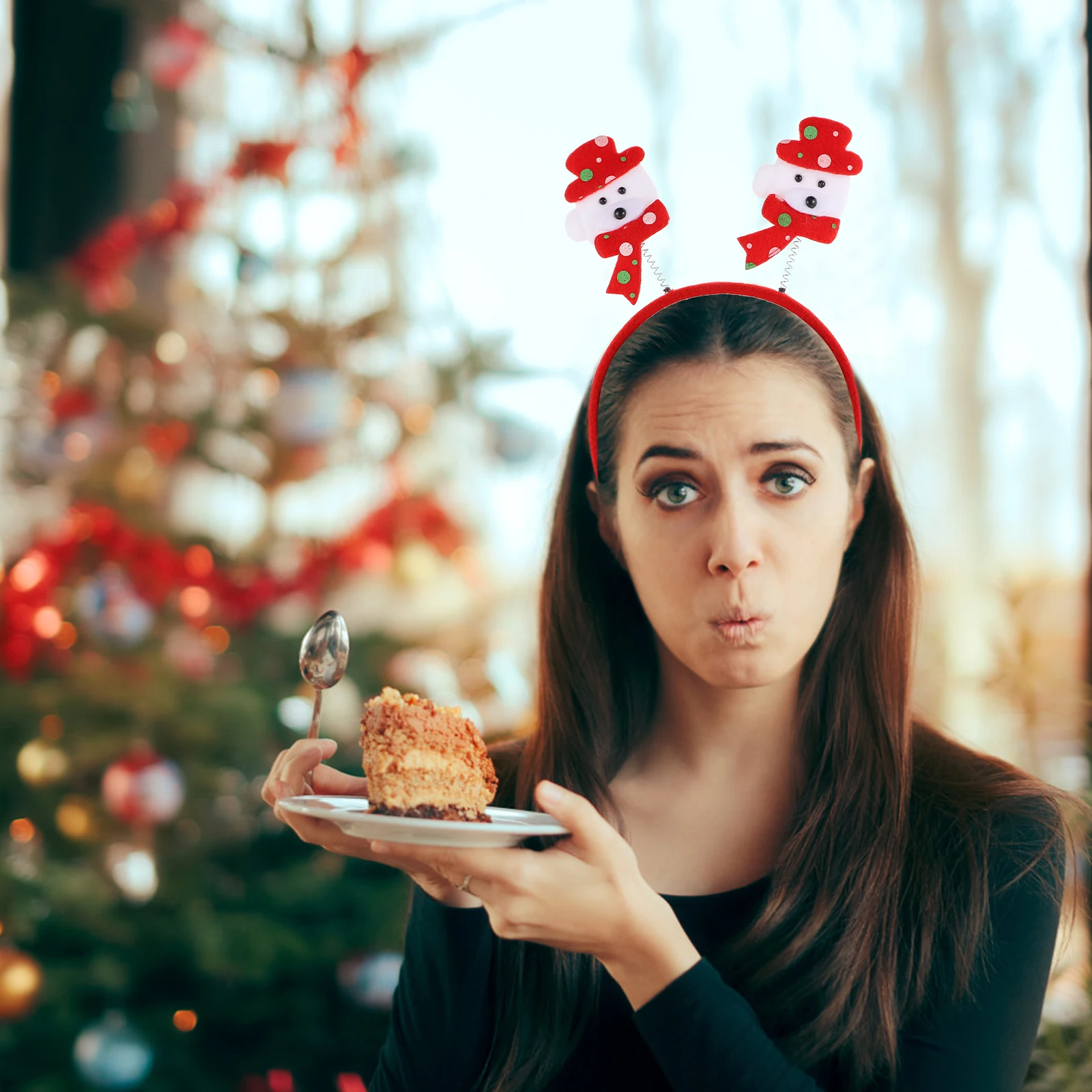 

1Set Xmas Glasses Frames and Hair Hoops Decorative Xmas Props Colorful Party Costume Hair Accessories Christmas Eyeglasses