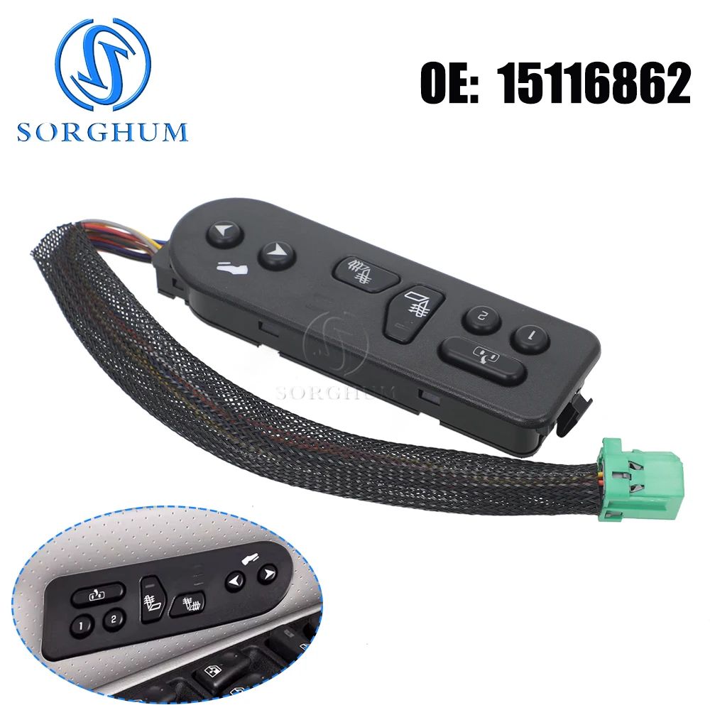 

SORGHUM Кнопка управления переключателем обогрева сиденья для Chevrolet Escalade Tahoe Yukon Avalanche 2003 2004-2006 15116862 15116863