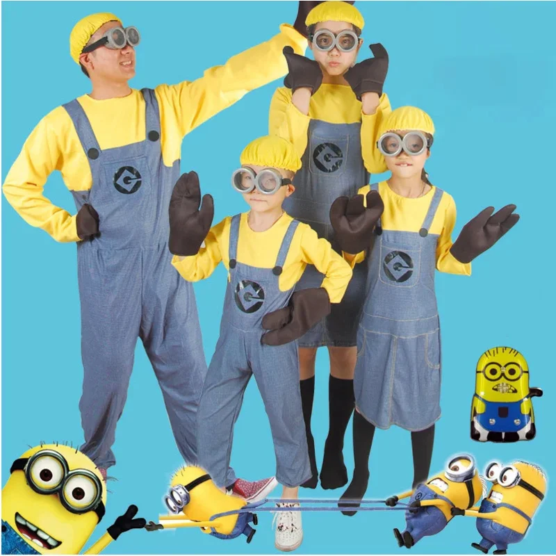 

Children's Day God Thief Dad Puppet Parent Child Dress up as Adult Male and Female Cos Little Yellow Man Clothes Glasses