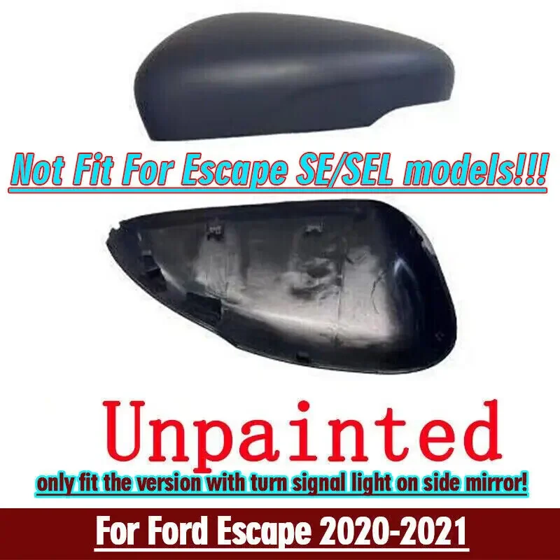 For Ford Escape 2020-21 Right Unpainted With Turn Signal Hole Side Mirror Cover