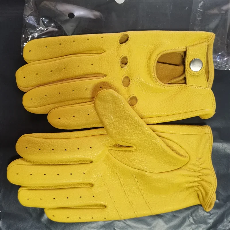 Guanti da bici morbidi in pelle di pecora da uomo retrò da moto sottili Luva Sport Handschuhe ciclismo equitazione guanti da corsa guanti tattici in pelle