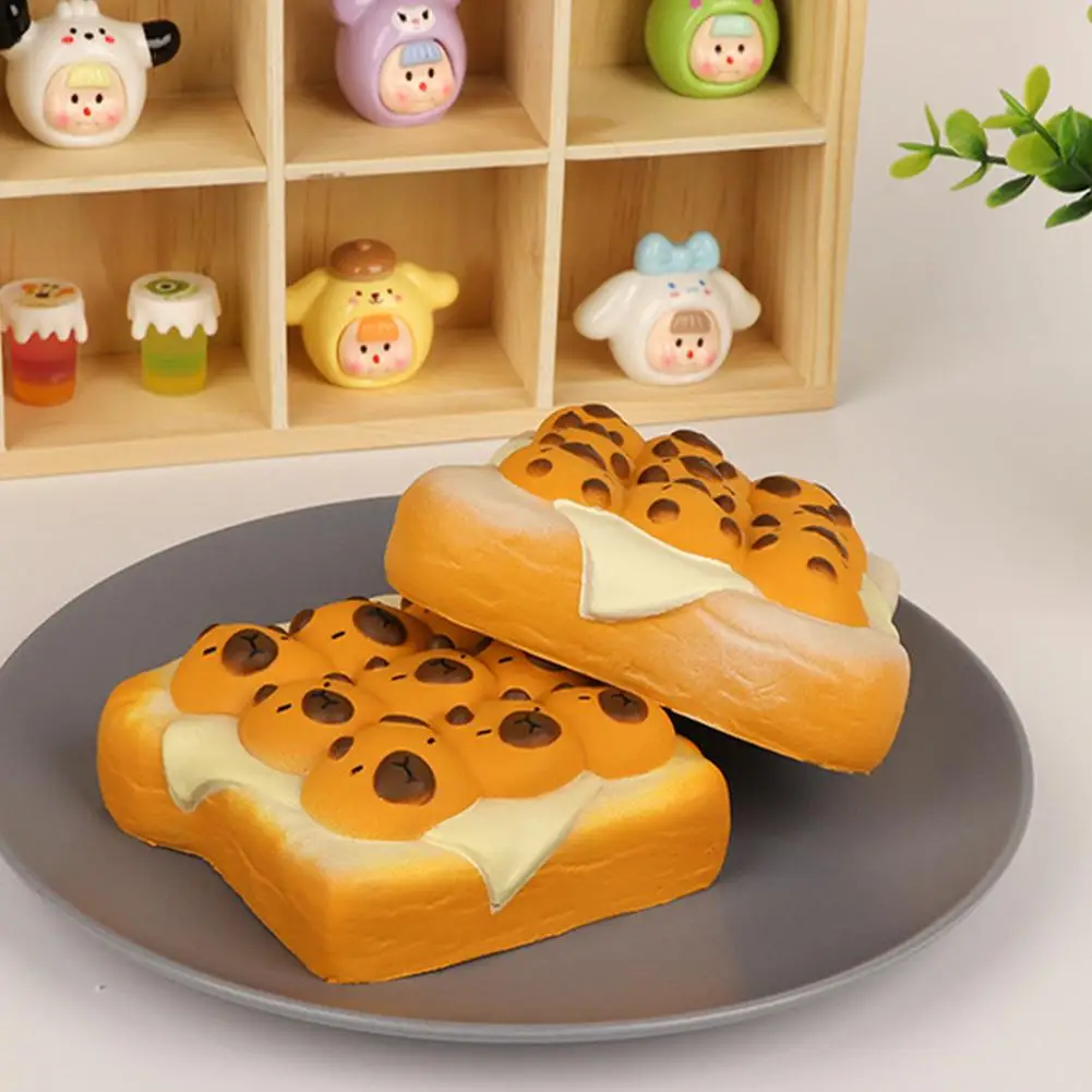 Cute Capybara Toast Bread Slow Rising Squeeze Toy Pop Bubble Stress Relief Squishy Toys for Kids Capybara Stress Relief Toys