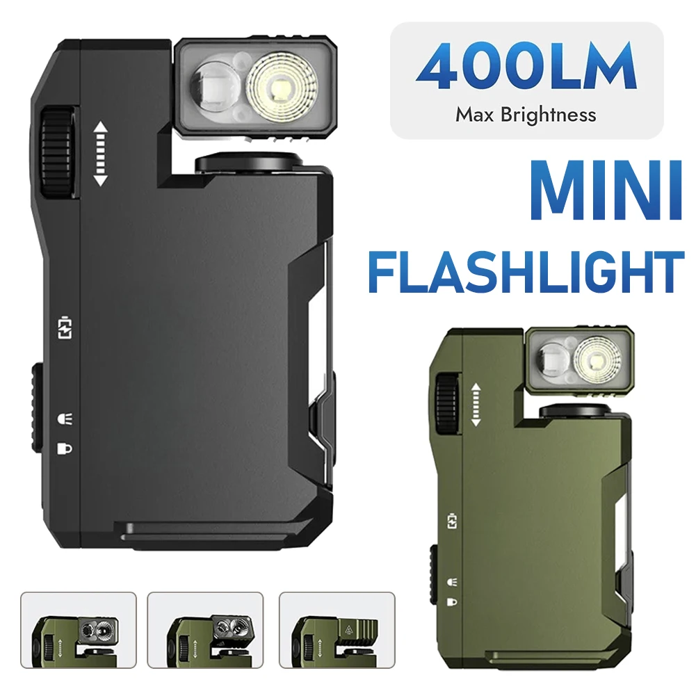 

Magnetic LED Flashlight Pocket Flashlight Rechargeable Magnetic Keychain Work Light Waterproof for Outdoor Emergency