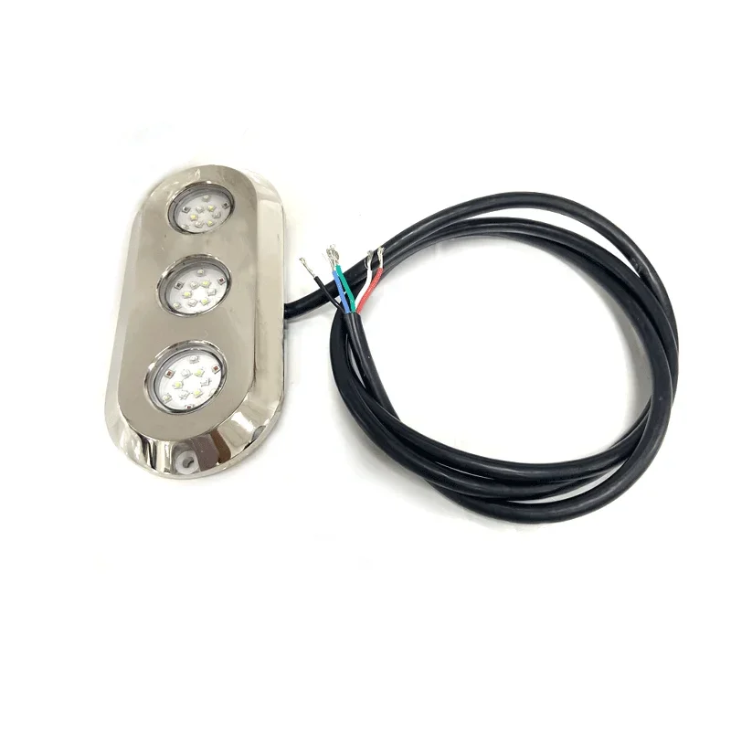 180W RGBW LED Marine Underwater Light 316L Stainless Steel Boat Transom Lamp IP68 Waterproof 8800LM Yacht Pontoon 12V