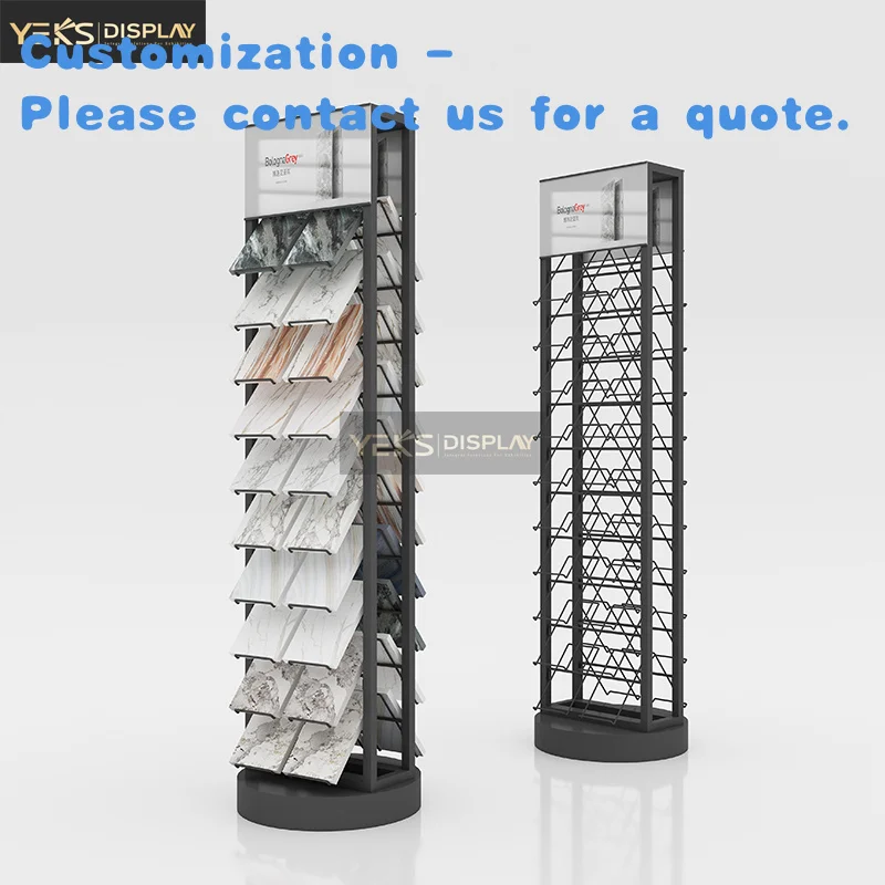 

custom.Metal Display Stand Racks Foldable Luxury Freestanding Stone Tile Exhibition Hall Solution Customized Yeks XDL268 Model S