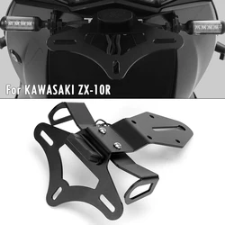 For KAWASAKI Ninja ZX 10R 10RR ZX10R ZX-10R ZX-10RR Motorcycle License Plate Holder Fender Eliminator Tail Tidy Bracket With LED