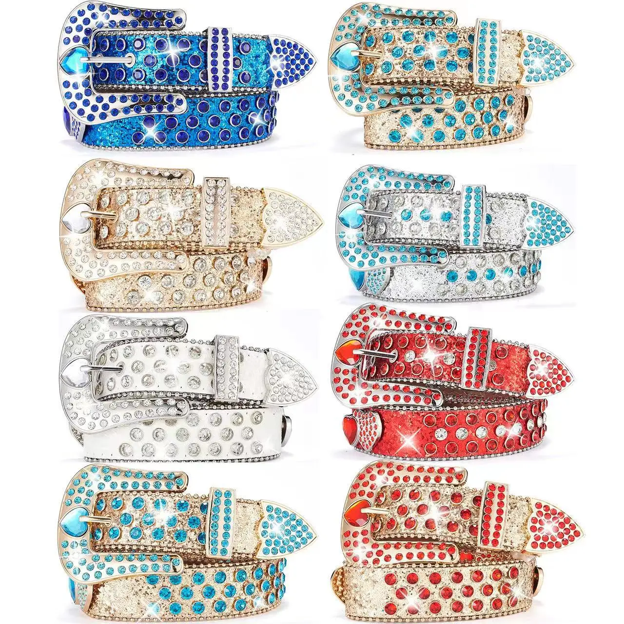 

Поясные ремни из искусственной кожи с блестками в стиле панк для женщин и мужчин, ремни со стразами и шипами, рок Y2K, джинсовые ремни с пряжкой, унисекс, Cinturones