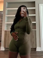 Sporty Shorts Outfit Set Sexy Women Skinny Two Pieces Club Matching Set Casual Tracksuit 5