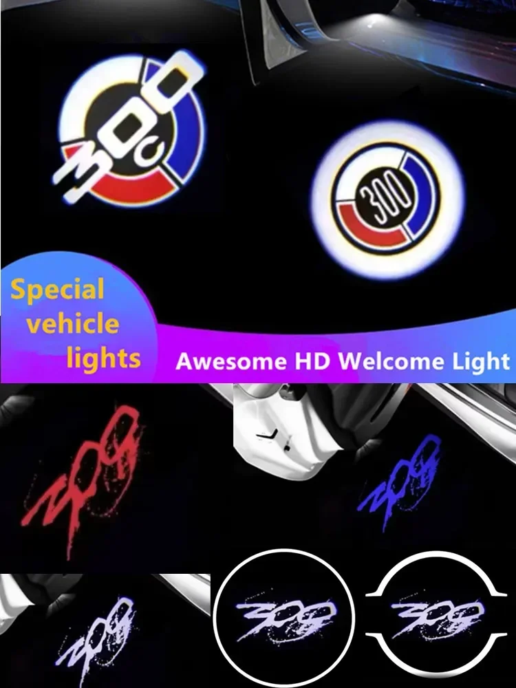 

2PCS Car styling Door LED Decoration Wireless Welcome Lights Logo For Chrysler 200 300 300C Sebring Lamp Ghost Shadow Light