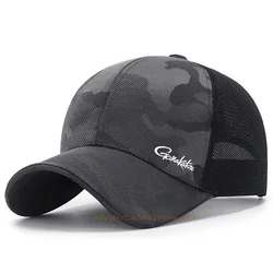2024 Gamakatsu Summer Men Outdoor UV Protection Quick-drying Fishing Hat Grid Breathable Sports Cap Embroidery Sunscreen Base